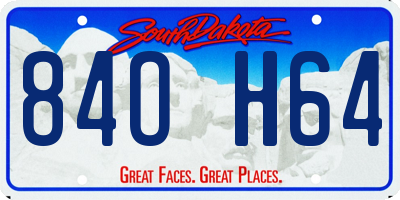 SD license plate 84OH64