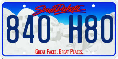 SD license plate 84OH80