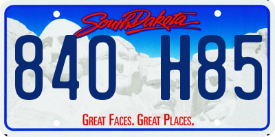 SD license plate 84OH85