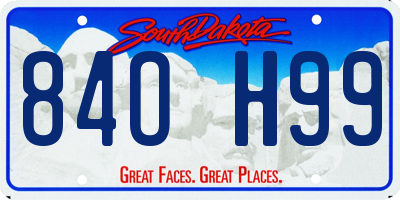 SD license plate 84OH99