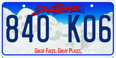SD license plate 84OK06