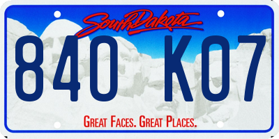 SD license plate 84OK07