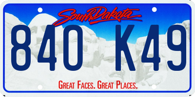 SD license plate 84OK49