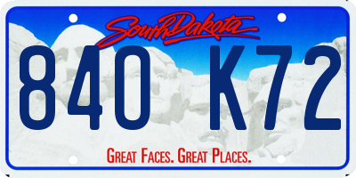 SD license plate 84OK72