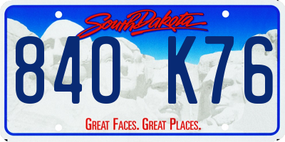 SD license plate 84OK76