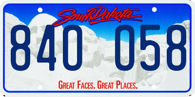 SD license plate 84OO58