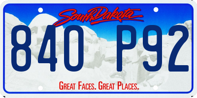 SD license plate 84OP92