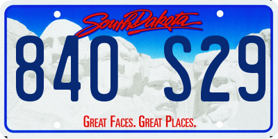 SD license plate 84OS29