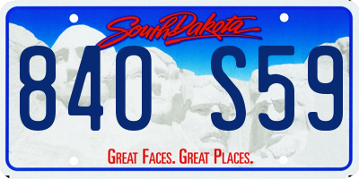 SD license plate 84OS59