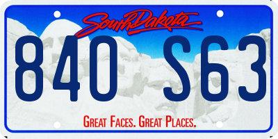 SD license plate 84OS63