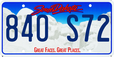 SD license plate 84OS72