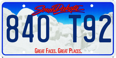 SD license plate 84OT92