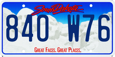 SD license plate 84OW76