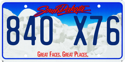 SD license plate 84OX76
