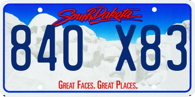 SD license plate 84OX83