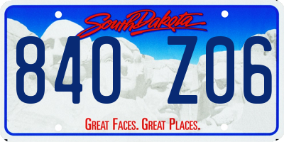 SD license plate 84OZ06