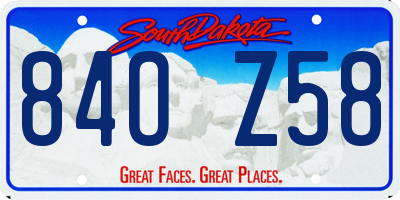 SD license plate 84OZ58