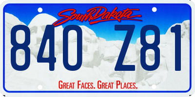 SD license plate 84OZ81