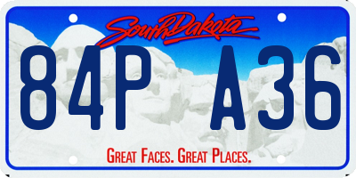 SD license plate 84PA36