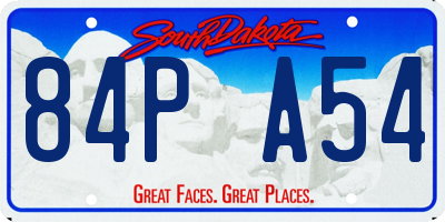 SD license plate 84PA54