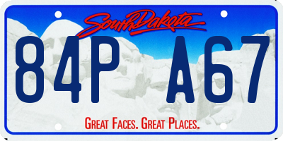 SD license plate 84PA67