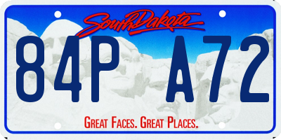 SD license plate 84PA72