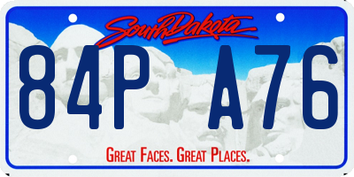 SD license plate 84PA76