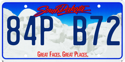 SD license plate 84PB72