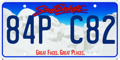 SD license plate 84PC82