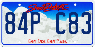 SD license plate 84PC83