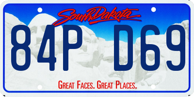 SD license plate 84PD69