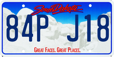 SD license plate 84PJ18