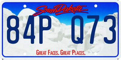 SD license plate 84PQ73