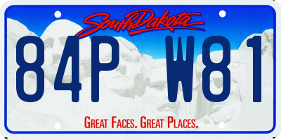 SD license plate 84PW81