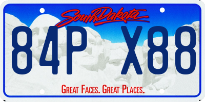 SD license plate 84PX88