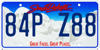 SD license plate 84PZ88