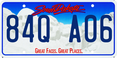SD license plate 84QA06