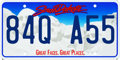 SD license plate 84QA55