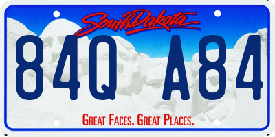 SD license plate 84QA84