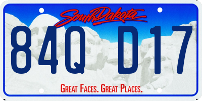 SD license plate 84QD17