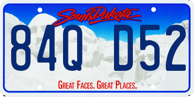 SD license plate 84QD52