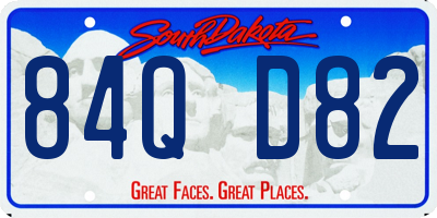 SD license plate 84QD82