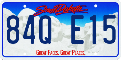 SD license plate 84QE15