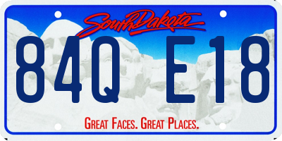 SD license plate 84QE18