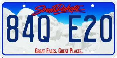 SD license plate 84QE20