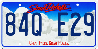 SD license plate 84QE29