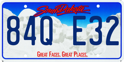 SD license plate 84QE32