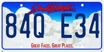SD license plate 84QE34