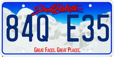 SD license plate 84QE35
