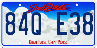 SD license plate 84QE38